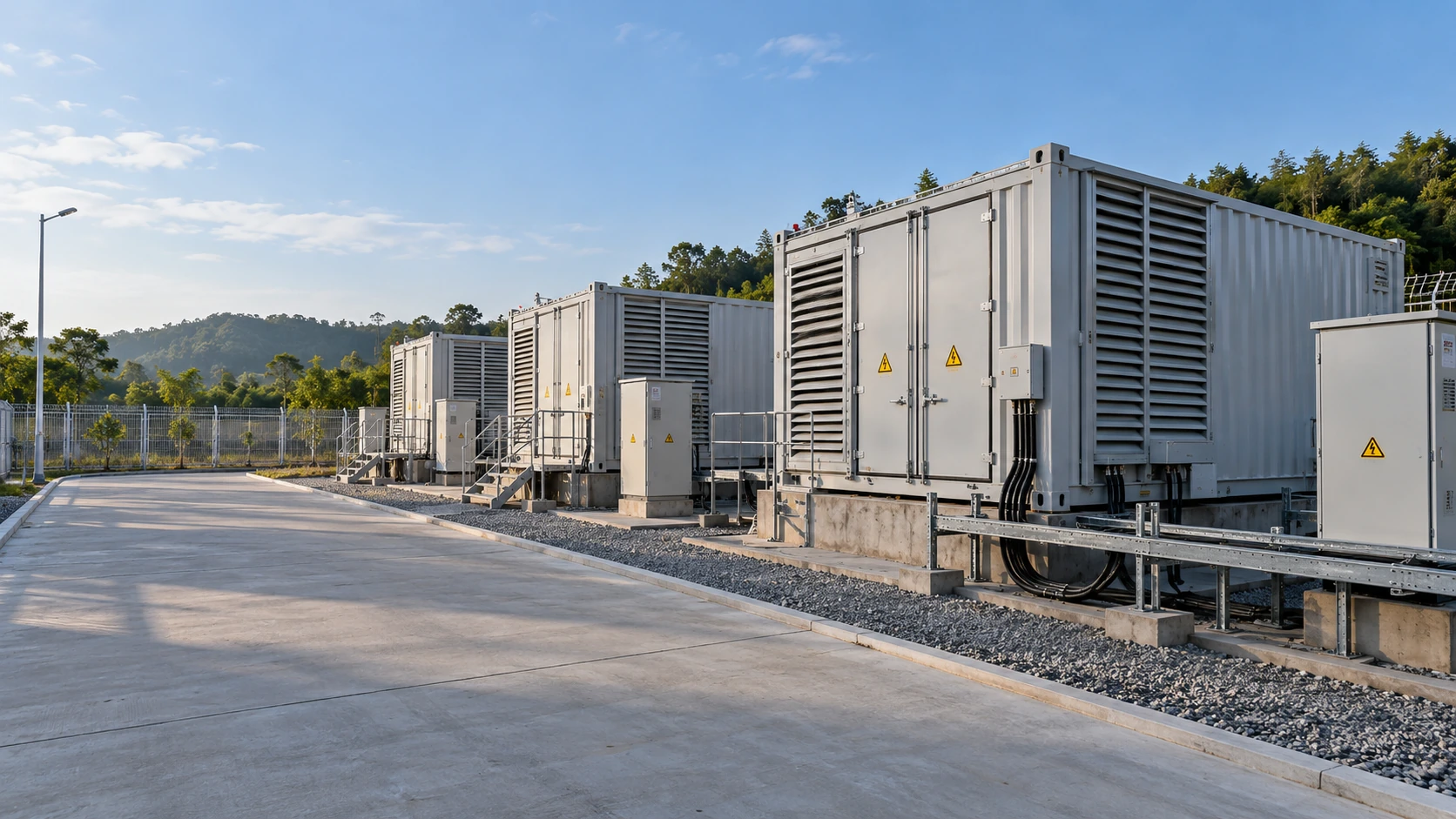 Outdoor energy-storage enclosures and their service area